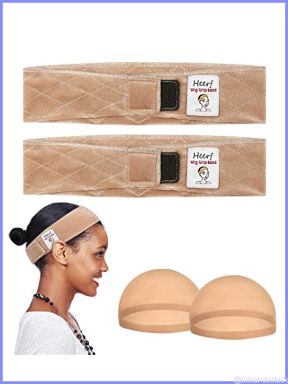 Velvet Wig Grip Comfort Band Adjustable Headband Liner for Wigs